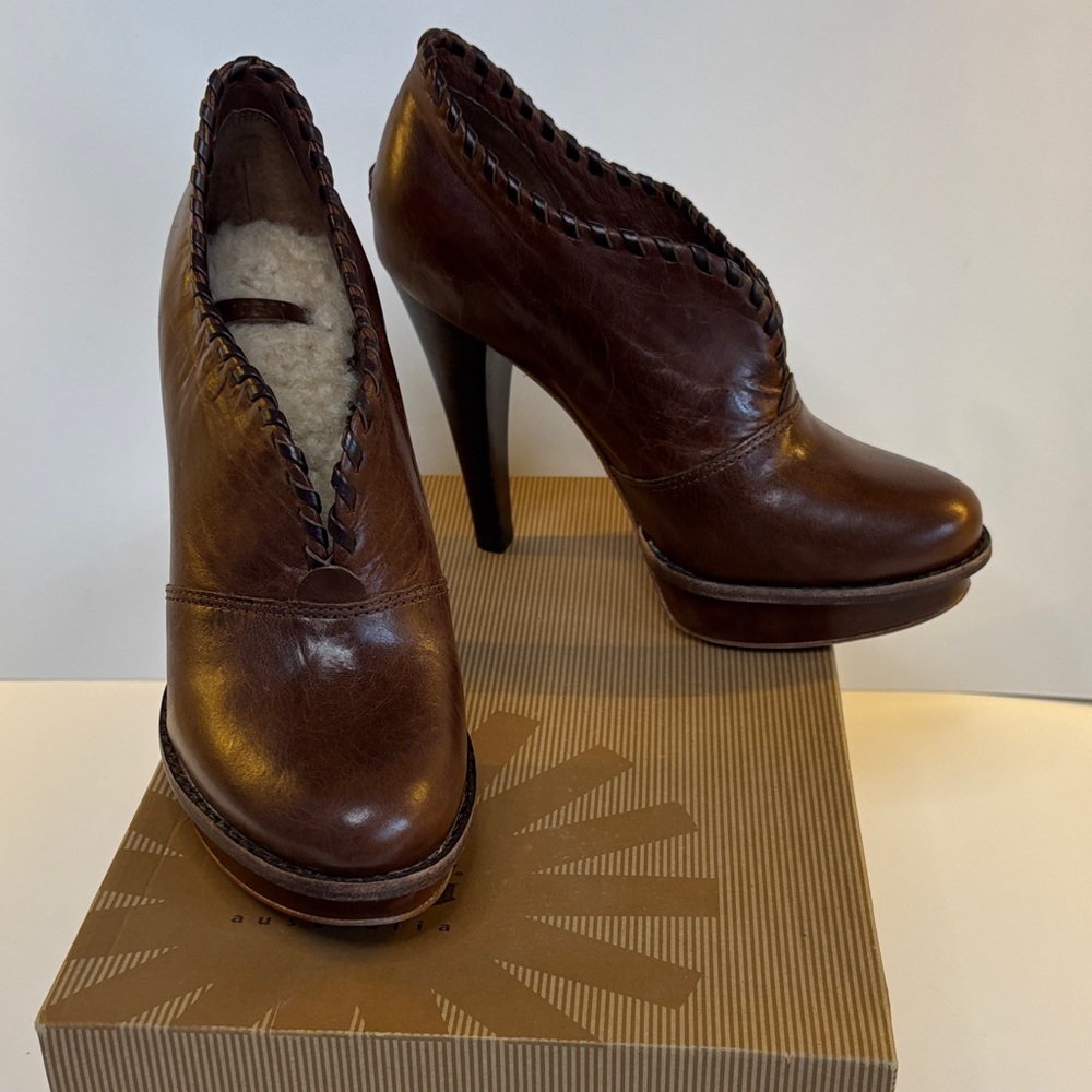 UGG Dark Brown Leather Women's Heels